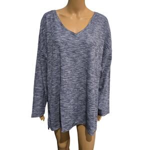 Isaac Mizrahi Live Blue Gray Space Dyed 3/4 Sleeve Top 2X NWOT